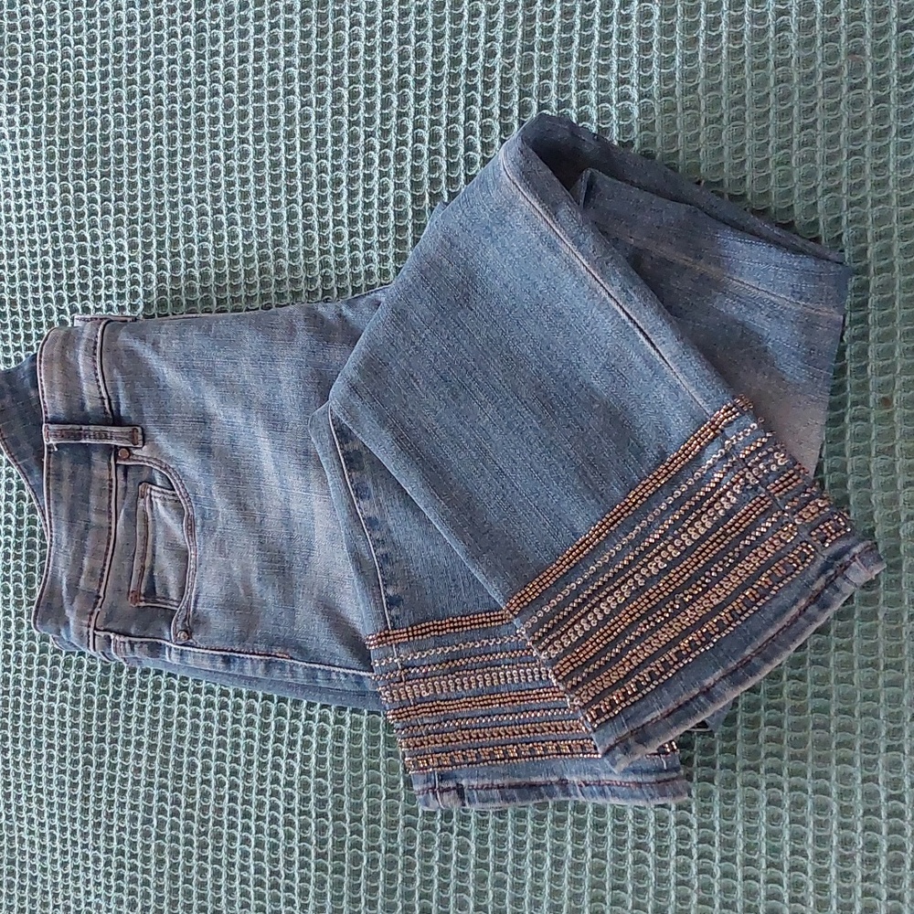 WHBM The Slim Crop Beaded Size 4